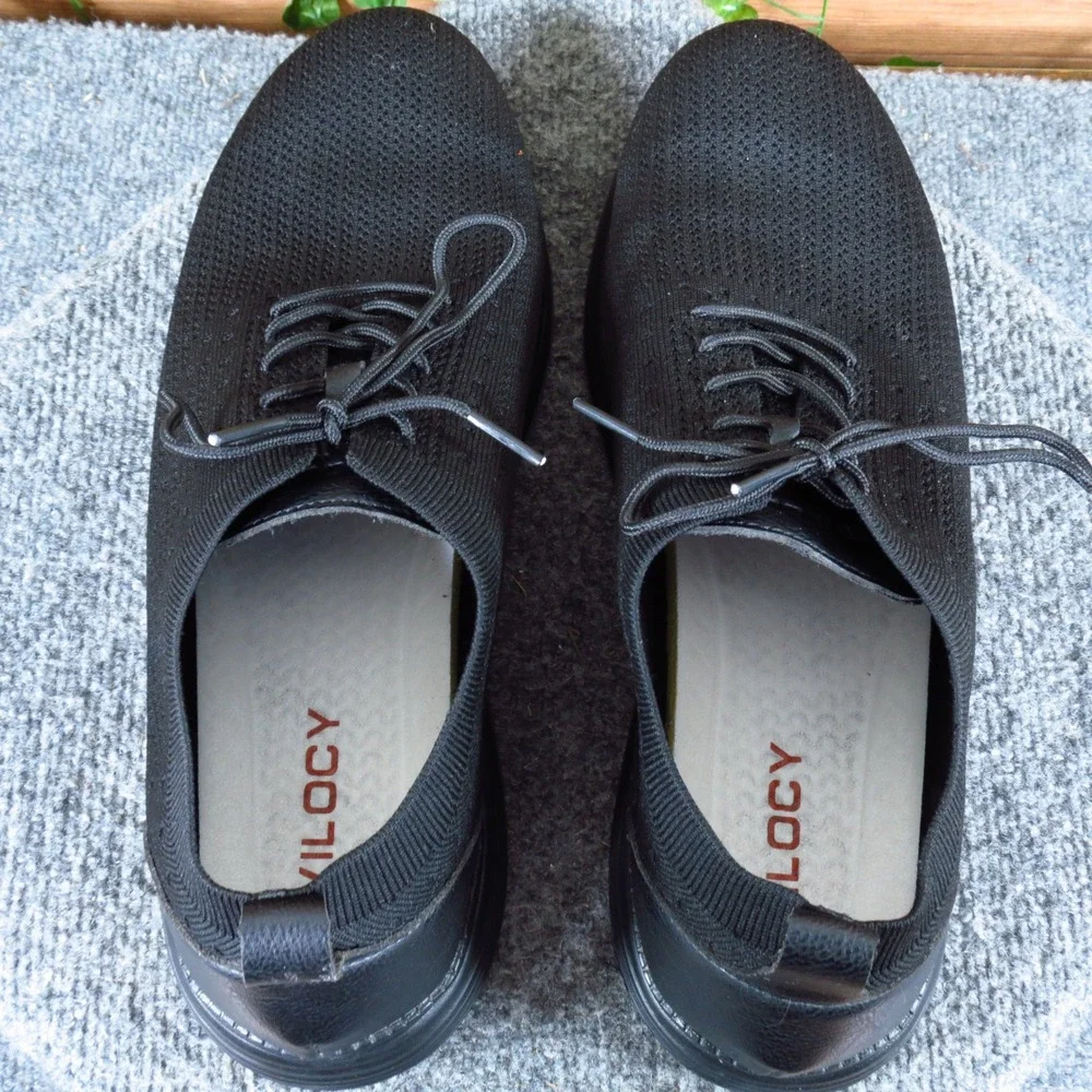 Vilocy V2201 Men Oxford Sneakers‎ Size 13 Dress Walking Shoes Black Knit Textile